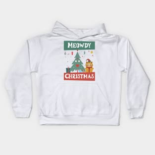 Meowdy Christmas Kids Hoodie